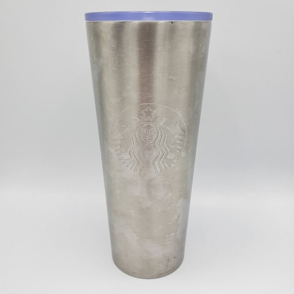 Starbucks 24oz Stainless Steel Silver Insulated Straw Tumbler Cup Twist Lid